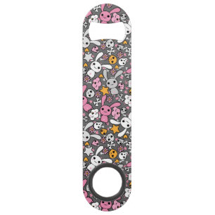 motif gris de kawaii