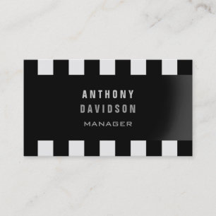 Motif gris-noir tendance Carte de visite rayé