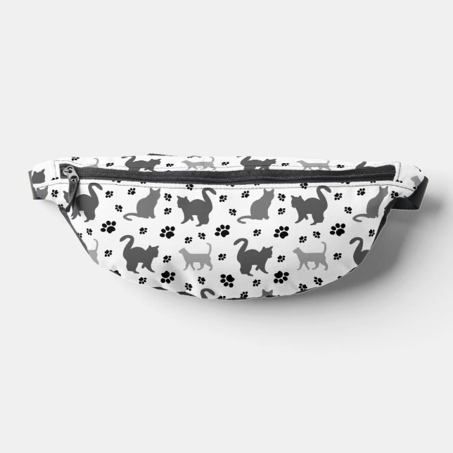 Motif Gris Silhouette Chats Pawprints (Poser)