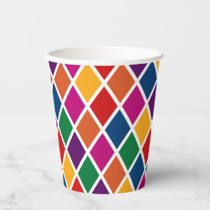 Motif Harlequin Diamant Petit Gobelet en Papier