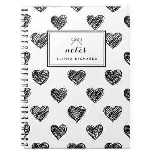Motif Heart Doodles Carnet personnalisé