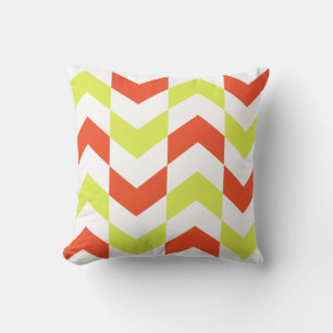 Motif Herringbone Rouge et Coussin vert