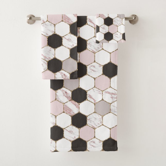 Motif Hexagon de marbre géométrique moderne (En situation)