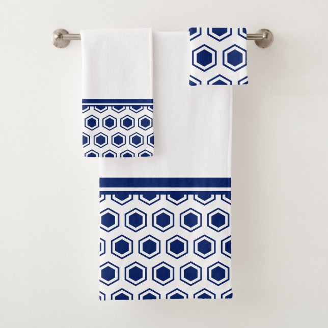 Motif hexagonal bleu et blanc de la Marine (En situation)