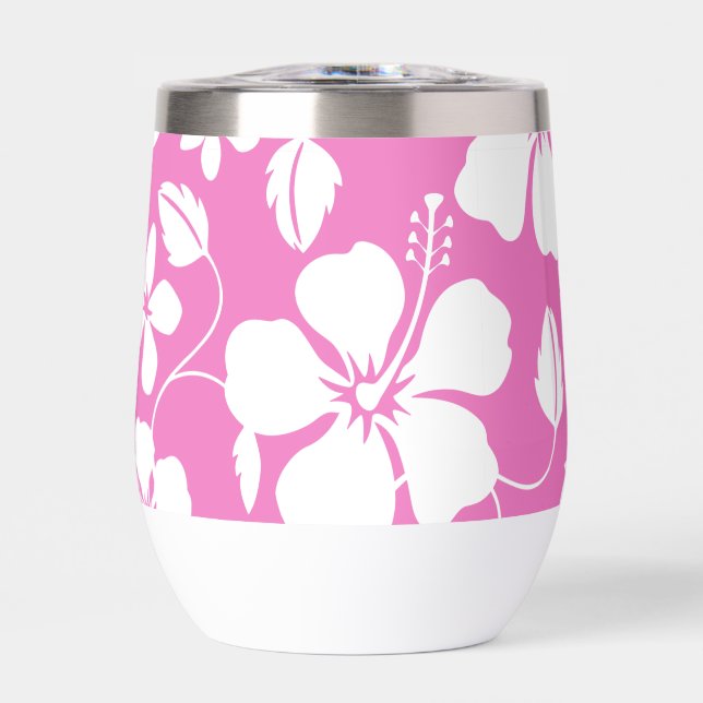 MOTIF HIBISCUS HAÏIEN (HULA) EN ROSE (Avant)