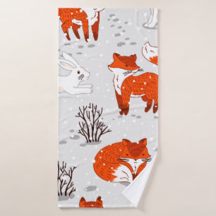 Motif hivernal sans soudure avec de mignons renard