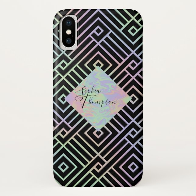 Motif Holographique Symétrique moderne - coque iph (Dos)
