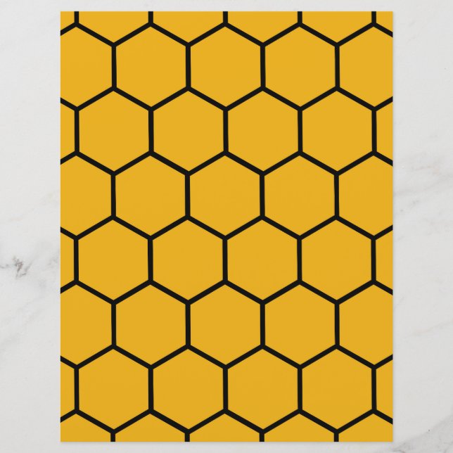 Motif Honeypeb - Papier à rebuts or et noir (Devant)