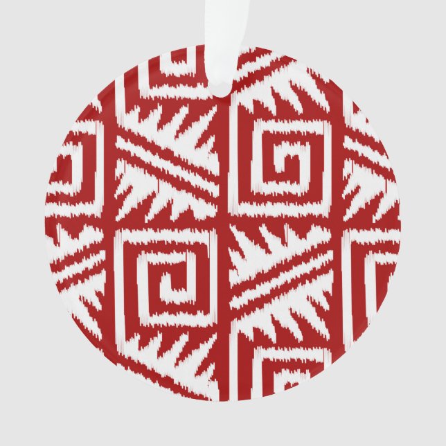 Motif Ikat Aztec - Rouge foncé et blanc (devant)