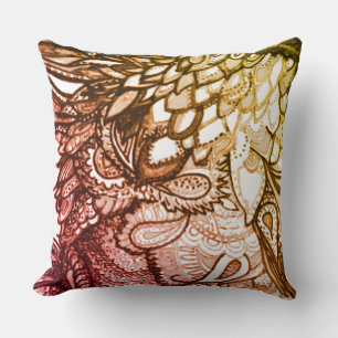 Motif Imaginatif de Tangle Zen pour Coussin