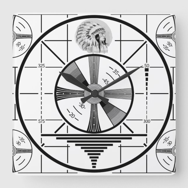 Motif indien de test TV Horloge (Recto)