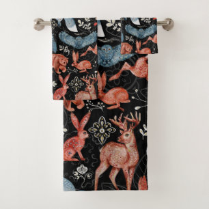 Motif intrigué d'animaux de la forêt