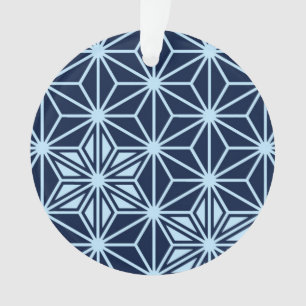 Motif japonais Asanoha - Bleu indigo