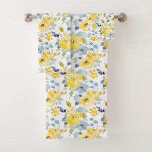 Motif jaune et bleu d'aquarelle