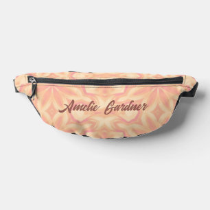 Motif jaune rose kaléidoscope floral délicat
