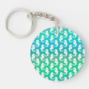 Motif joli hippocampe sur bleu vert