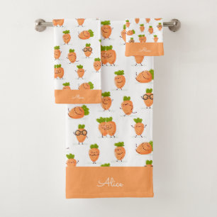 Motif kawaii de carottes amusantes