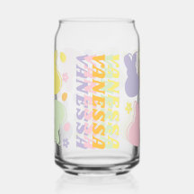 Motif lapin coloré avec rétro Nom Accent