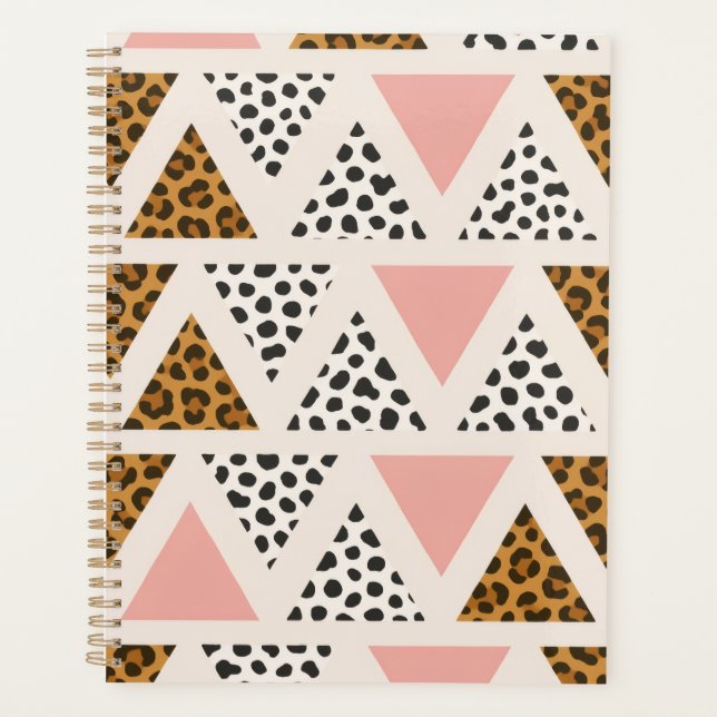 Motif Léopard Chic et Triangle Rose (Devant)