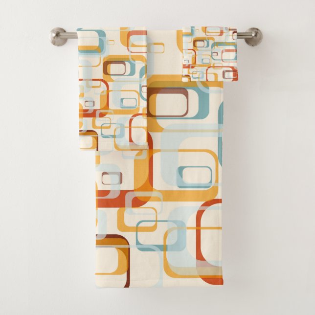 Motif les années 70 Rétro Dans Les Tons Bleu Orang (En situation)