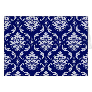 Motif lumineux de damassé de bleu marine