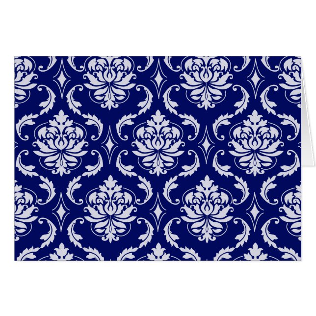 Motif lumineux de damassé de bleu marine (Devant horizontal)