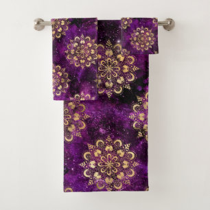 Motif Mandala Dharma Galaxie Or & Violet
