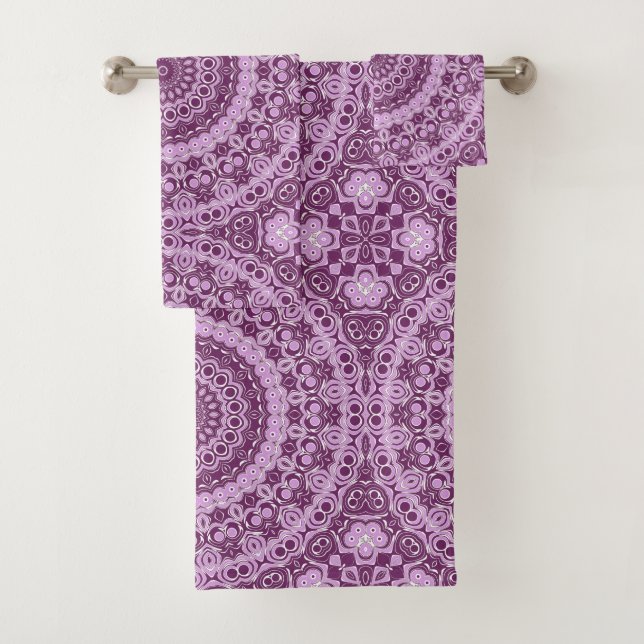 Motif Mandala géométrique violet et lavande (En situation)