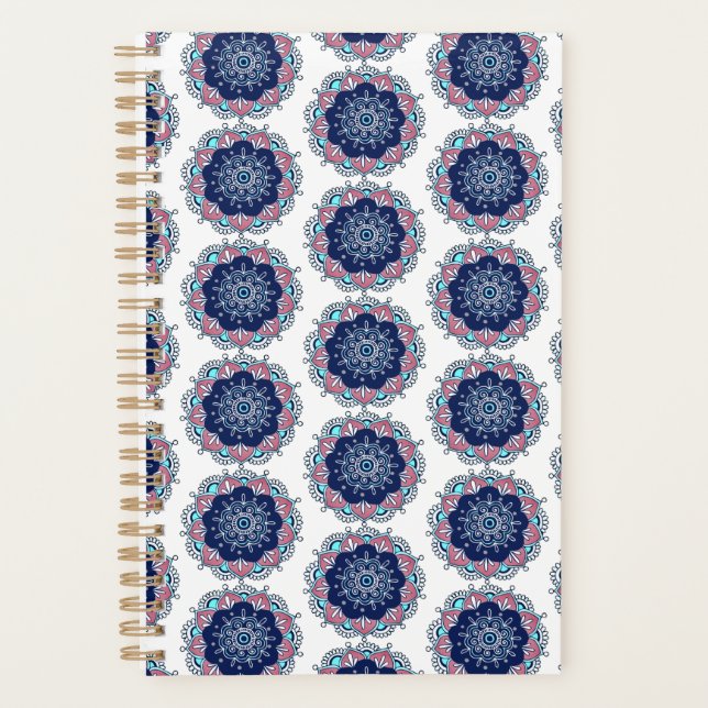 Motif Mandala Rose Bleu Boho (Devant)