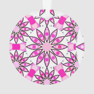 Motif mandala, rose chaud, noir et blanc