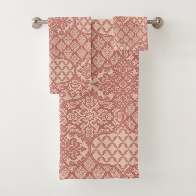 Motif marocain de l'oignon à Terra-Cotta et Linen (En situation)