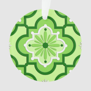 Motif marocain en tuiles - Vert citron