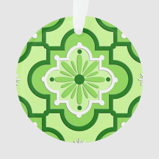 Motif marocain en tuiles - Vert citron (devant)