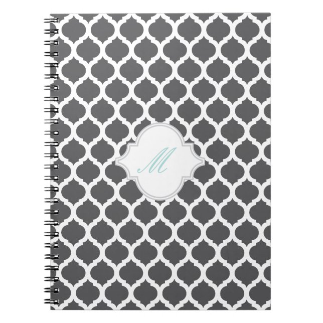 Motif marocain gris avec Carnet Monogram (Devant)