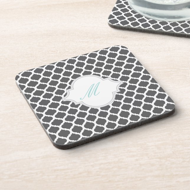 Motif marocain gris avec Dessous de verre de liège (Côté gauche)
