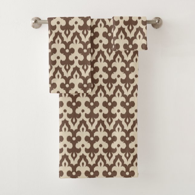 Motif marocain Ikat Damask, Taupe et Beige (En situation)