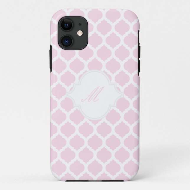 Motif marocain rose avec Monogram iPhone 5 Coques (Dos)