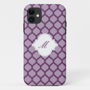 Motif marocain violet avec Monogram iPhone 5 Coque