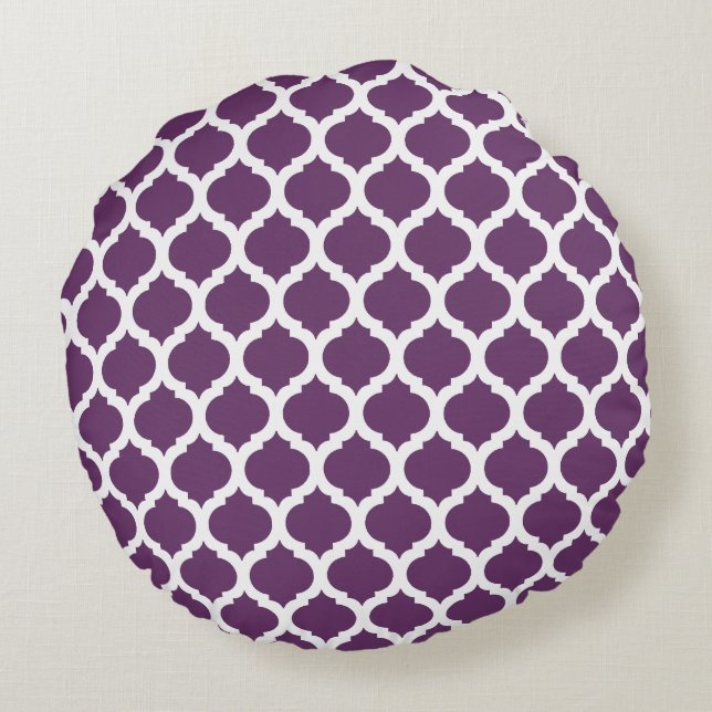 Motif marocain violet Coussins ronds (Dos)