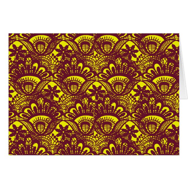 Motif marron et jaune élégant de damassé de (Devant Horizontal)