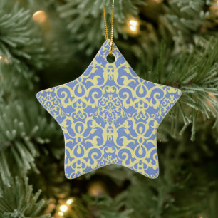 Motif méditerranéen - Ornement bleu et jaune