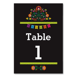 Motif mexicain Fiesta Numéro de table Mariage