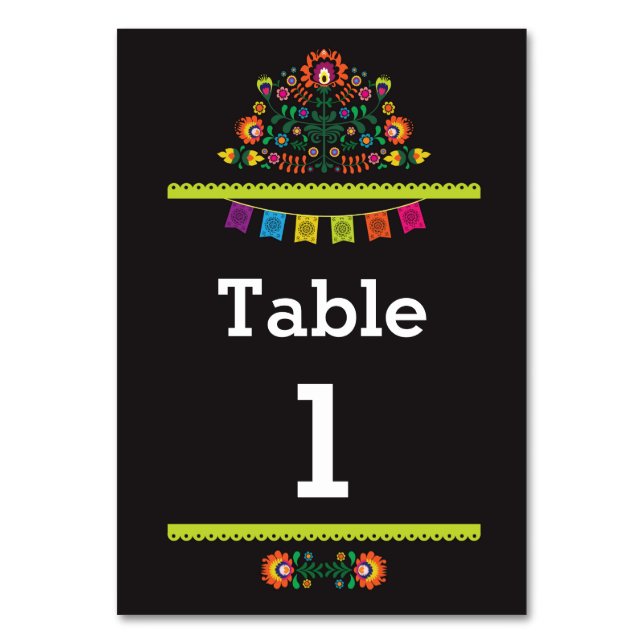 Motif mexicain Fiesta Numéro de table Mariage (Par défaut)