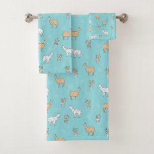 Motif mignon de cactus de lama d'alpaga