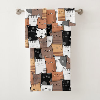 Motif mignon de chats de bébé - serviettes de Bath