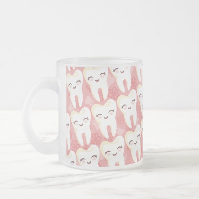 Motif mignon de dents de bande dessinée - tasse (Gauche)