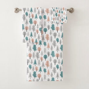 Motif mignon de forêt de griffonnage