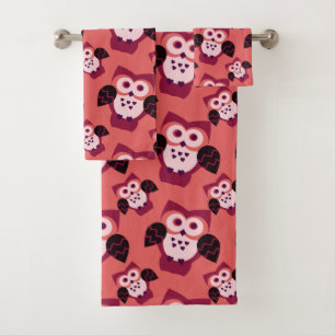 Motif mignon de hiboux roses