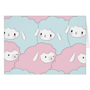Motif mignon de moutons de bande dessinée
