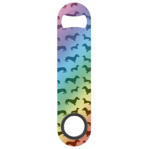 Motif mignon de teckel d'arc-en-ciel